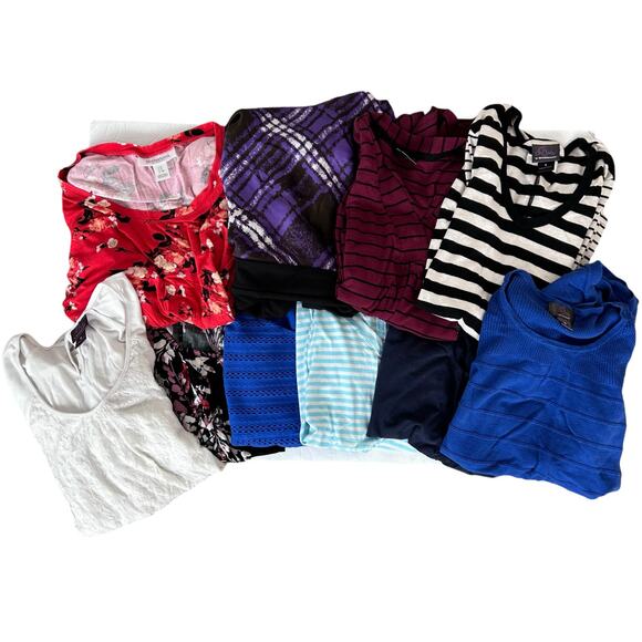 Lot of 8 Maternity Shirts 2 Maternity Dresses Sz S - Picture 1 of 11